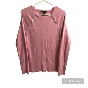 Lauren Ralph Lauren‎ Pink Ribbed Long Sleeve Blouse Women's XL